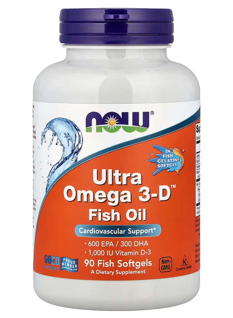 now Ultra Omega 3-D Fish Oil , 90 Fish Softgels - Image 1